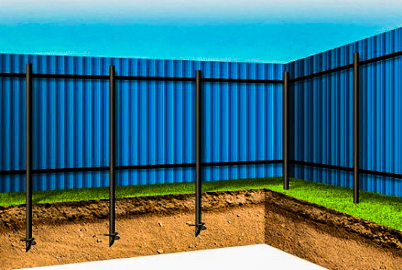 Винтовые сваи, как одно из самых надёжных оснований для забора