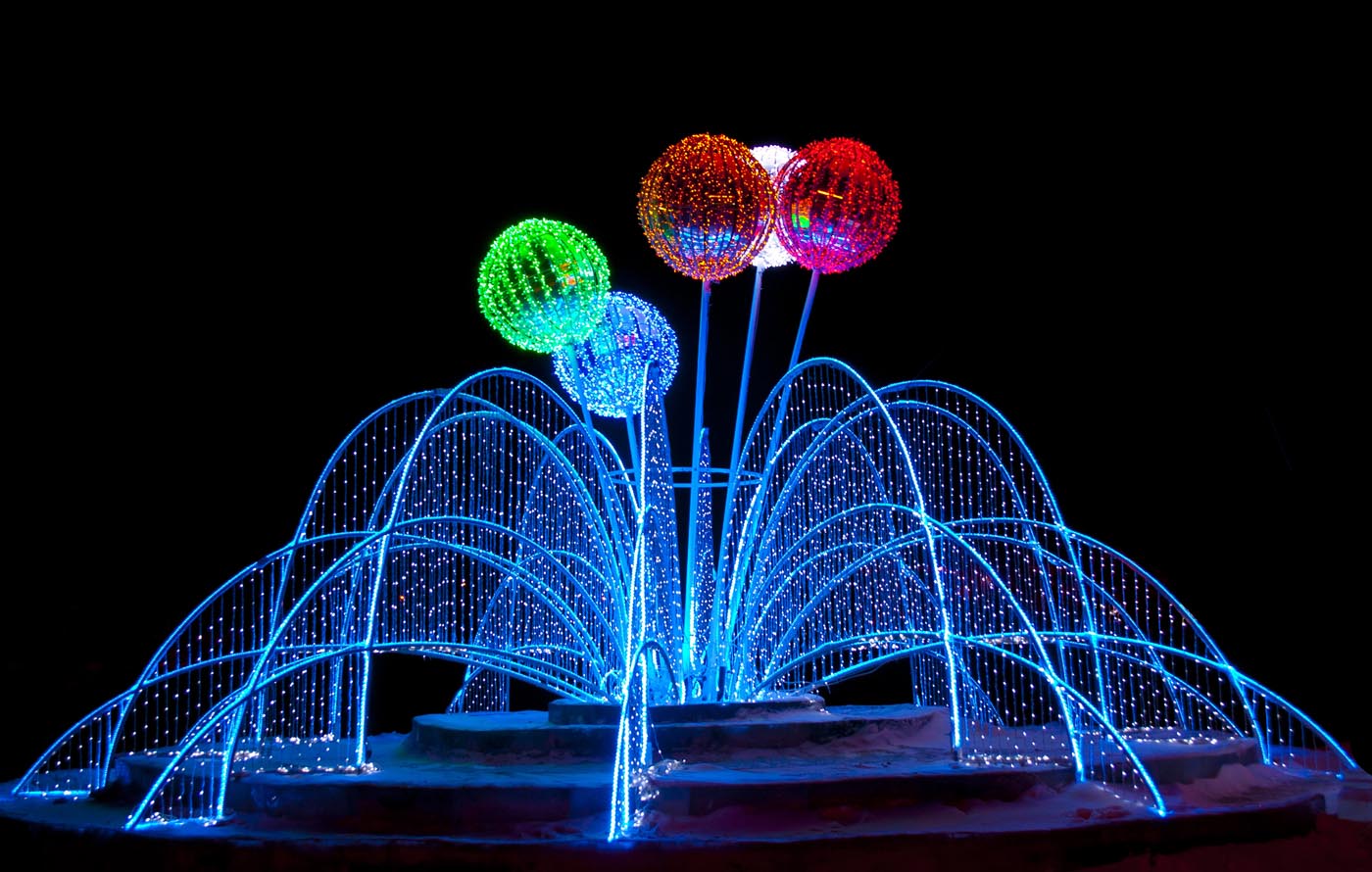 Светящиеся светодиодные уличные фонтаны: Магия света и воды